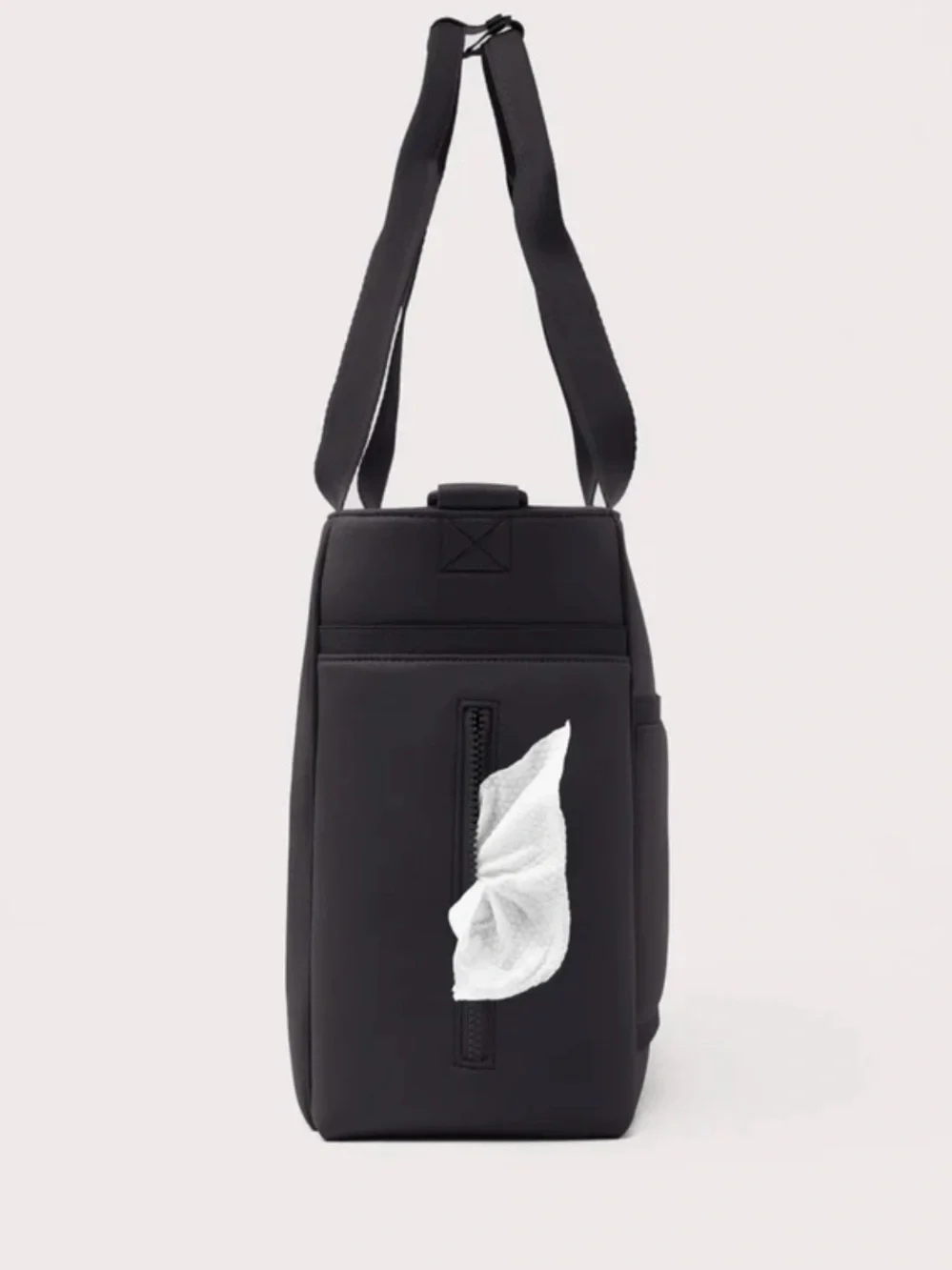 Wade Dagne Dover Black Diaper Tote with Crossbody Strap